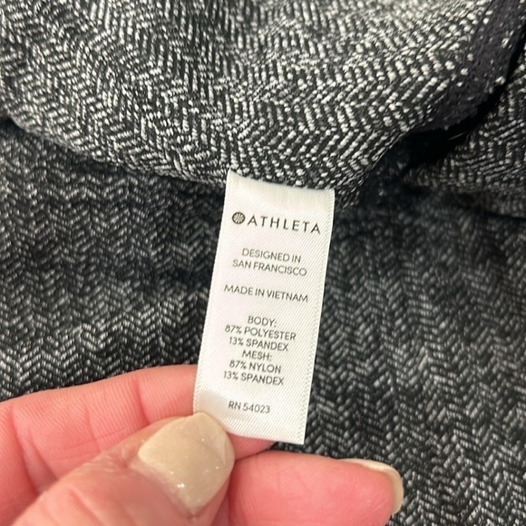 Athleta Tight Legging Pants Herringbone Houndstooth Mercer High Rise Grey Black - Picture 15 of 16